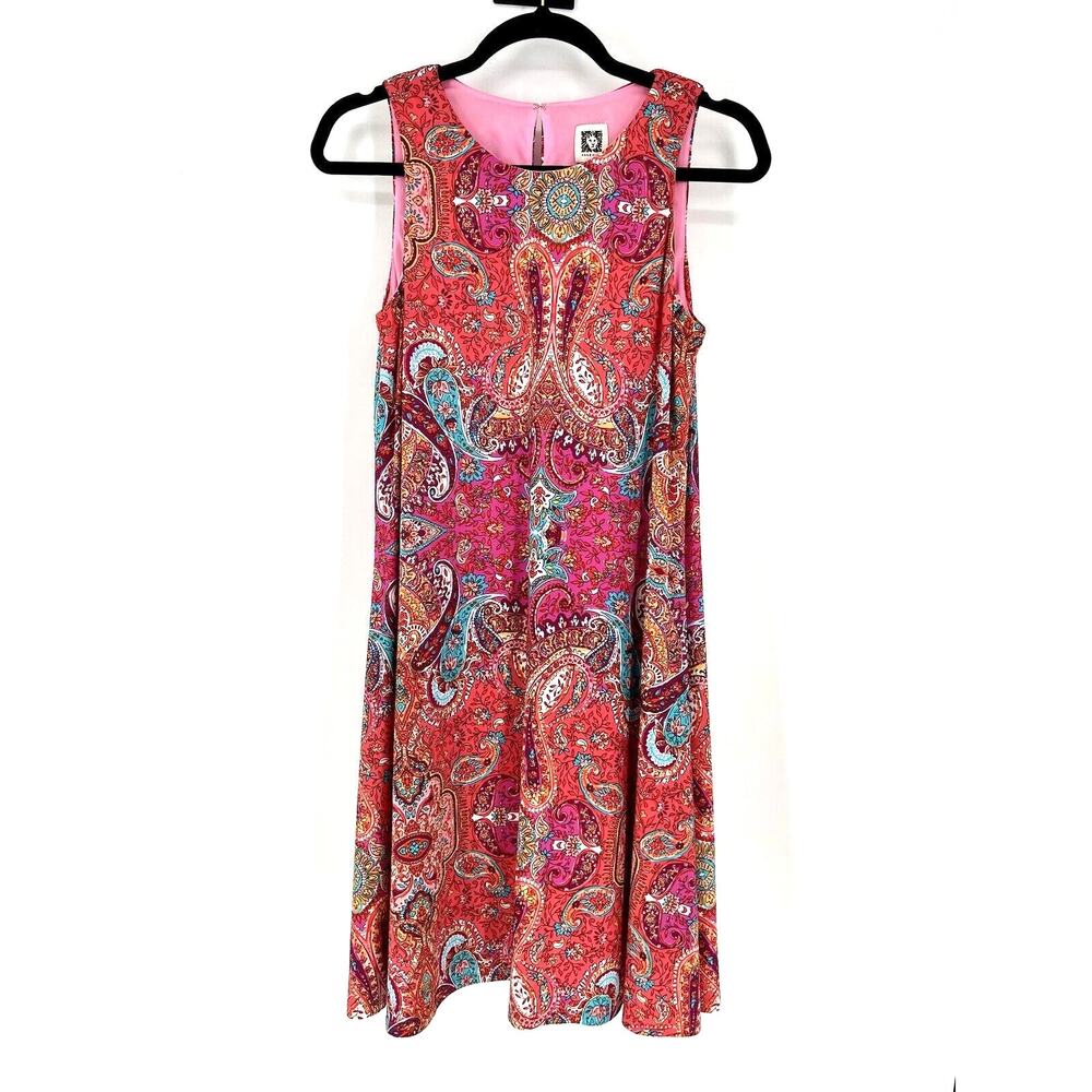 Anne Klein Multicolored Sleeveless Dress Size‎ 4 Lined Pullover